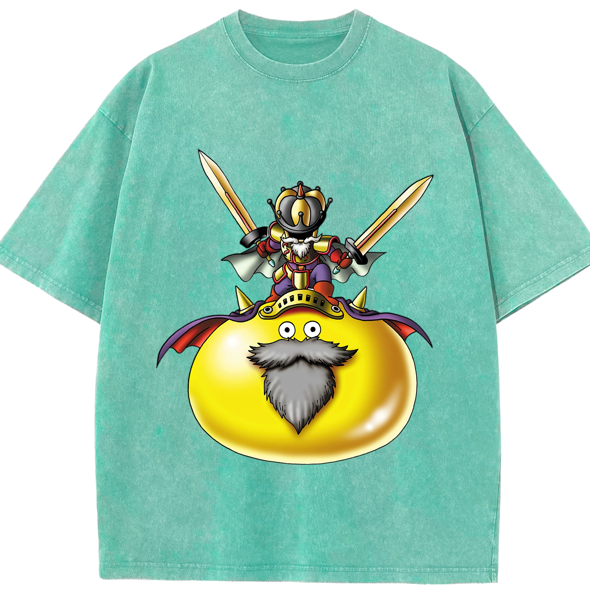 （画像用） ドラゴンクエスト Doragon Kuesuto Dragon Quest 綿100% ヴィンテージ風 半袖Tシャツ（フロントプリント）